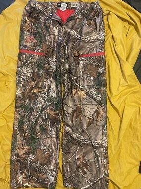 Realtree Camo Pants with Red Zipper Accents